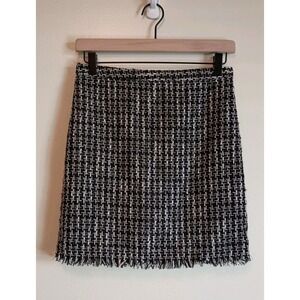 House of Harlow 1960 x REVOLVE Tweed Mini Skirt‎ Sz Small | Fringe Hem + Shimmer